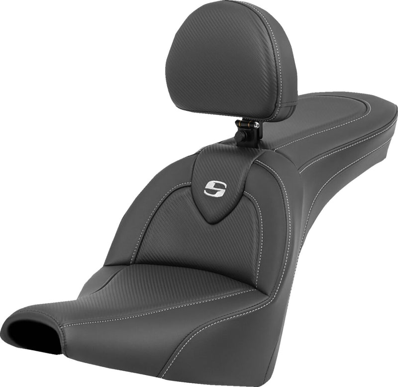 Roadsofa™ Carbon Fiber Seat Black For Harley Davidson FXBB 1750 ABS - 33 CM