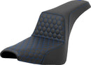 Honeycomb Step-Up Seat Black / Blue For Harley Davidson FXBB 1750 ABS - 35 CM