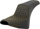 Honeycomb Step-Up Seat Black / Gold For Harley Davidson FXBB 1750 ABS - 35 CM