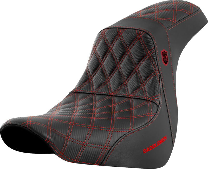 Pro Series SDC Performance Grip Seat Black / Red For Harley Davidson FLSB 1750 ABS - 75 CM
