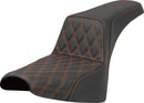 Lattice Stitch Step-Up Seat Black / Orange - 35 CM