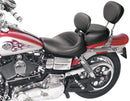 Wide Solo Seat With Removable Backrest Black For Harley Davidson FLD 1690 2012-2013 - 18 CM