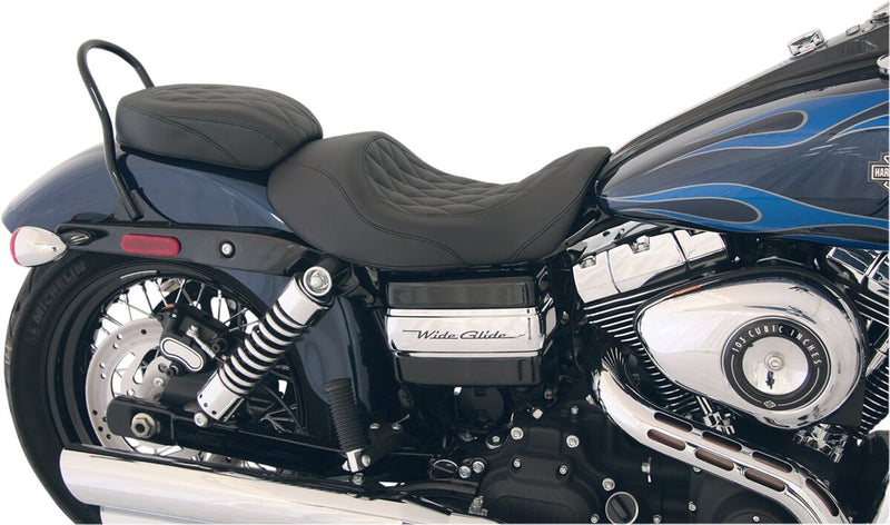Wide Tripper Forward Solo And Rear Seat Black For Harley Davidson FLD 1690 2012-2013 - 34.5 CM