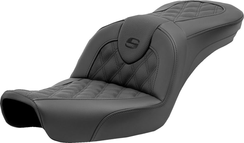 Roadsofa™ Lattice Stitch Seat Black For Harley Davidson FXD 1340 - 76 CM