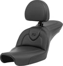 Roadsofa™ Standard Reach Seat With Backrest Black For Harley Davidson FXD 1340 - 76 CM