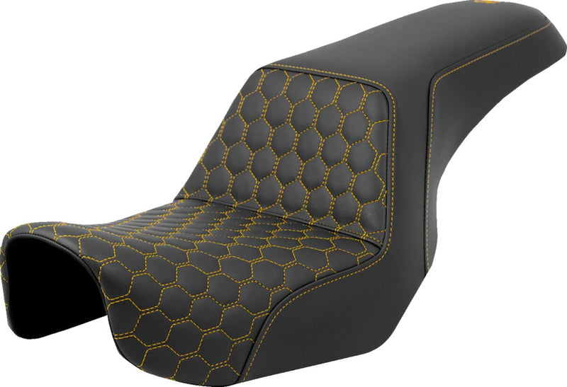 Honeycomb Step-Up Seat Black For Harley Davidson FLD 1690 - 33 CM
