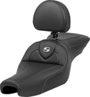 Roadsofa™ Standard Reach With Backrest Black For Harley Davidson XL 1200 - 12.5 Litre
