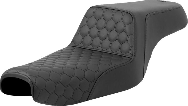 Honeycomb Step-Up Seat Black For Harley Davidson RH 975 ABS - 12.5 Litre