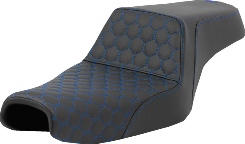Honeycomb Step-Up Seat Black For Harley Davidson XL 1200 C - 12.5 Litre