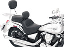 Vintage Wide Touring Seat With Driver Backrest Black For Kawasaki VN 900 2006-2020 - 34.5 CM