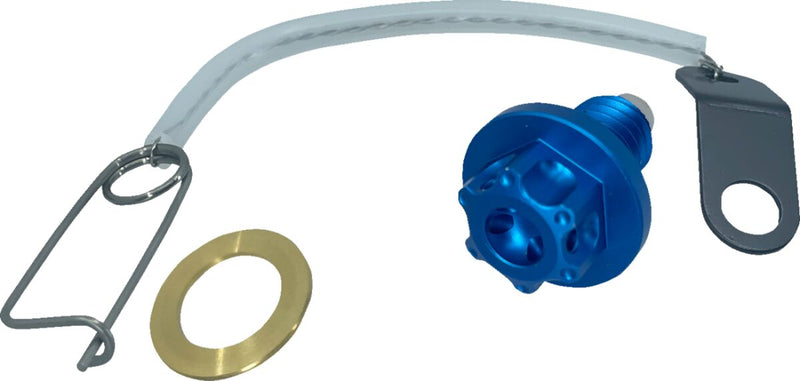 Magnetic Oil Drain Plug Blue For Kawasaki KDX 200 1983-2006 - M8 X 1.50 X 17 MM