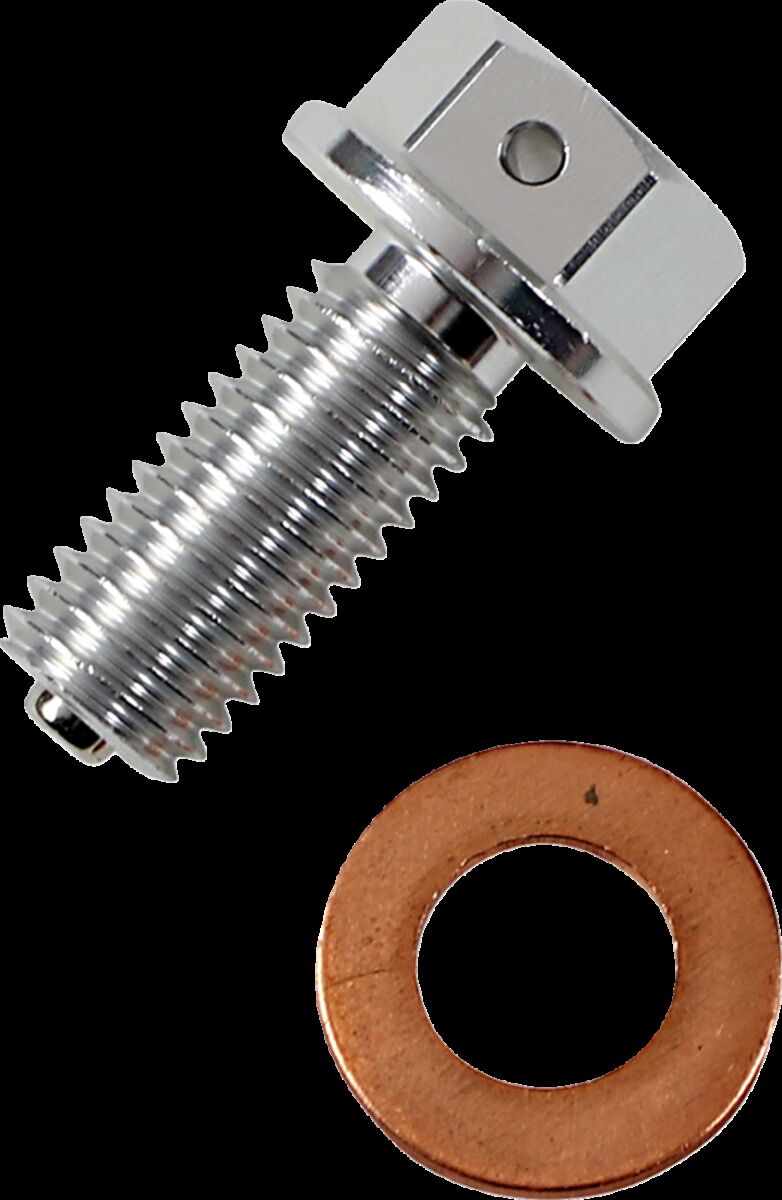 Magnetic Drain Plug Anodized Clear / Silver For Kawasaki KLX 450 R 2008-2015