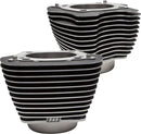 Cylinder Set Black / Highlighted Fins For Harley Davidson FLDE 1750 ABS 2018-2020 - 4.250 Inch