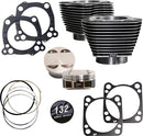 Big Bore Cylinder Kit Black Granite/Highlighted Fins For Harley Davidson FLDE 1750 ABS 2018-2020 - 4.320 Inch