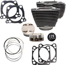 Big Bore Cylinder Kit Highlighted Fins / Wrinkle Black For Harley Davidson FLH 1868 ABS 2021 - 4.320 Inch