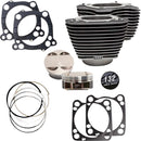 Big Bore Cylinder Kit Highlighted Fins/Wrinkle Black For Harley Davidson FLDE 1750 ABS 2018-2020 - 4.320 Inch