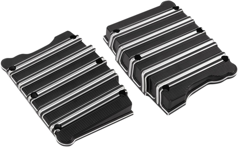 10 Gauge Rocker Box Top Covers Anodized / Black / Machined For Harley Davidson FLD 1690
