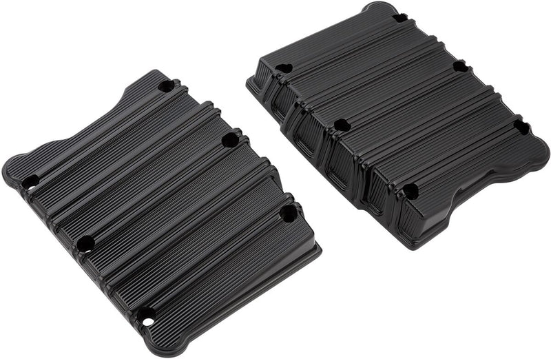10 Gauge Rocker Box Top Covers Anodized / Black For Harley Davidson FLD 1690