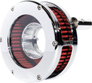 Slim BA Air Cleaner Kit Chrome / Clear / Red For Harley Davidson FLHR 1340 1994-1998