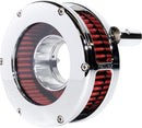Slim BA Air Cleaner Kit Chrome / Clear / Red For Harley Davidson FLD 1690 2012-2013