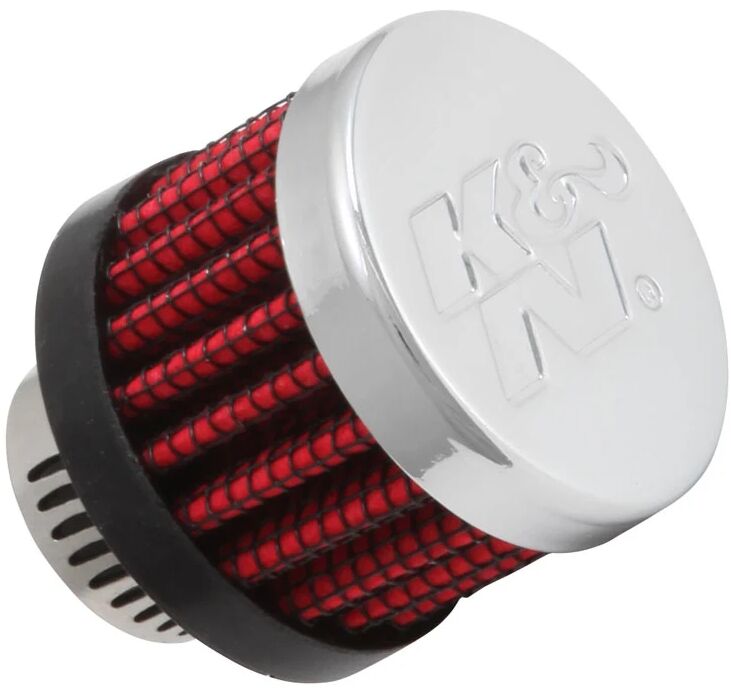 Crankcase Vent Filter Chrome / Red