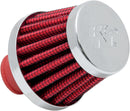 Rubber Base Crankcase Vent Filter Chrome / Red