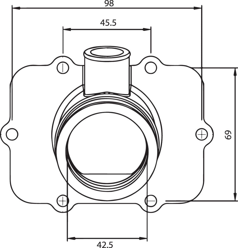 Carburetor Mounting Flange Black For Ski-Doo (BRP) Mach Z 800 1999-2003