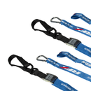 Race Tie Downs With Extra Loop And Carabiner Clip Blue / White