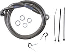 Alternate Length Designer Series Braided Non-ABS Front Upper Brake Line Kit Chrome / Sterling Chromite II - 68.5 CM