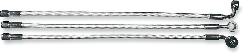 Alternate Length Designer Series Braided Non-ABS Front Upper Brake Line Kit Chrome - 58.5 CM