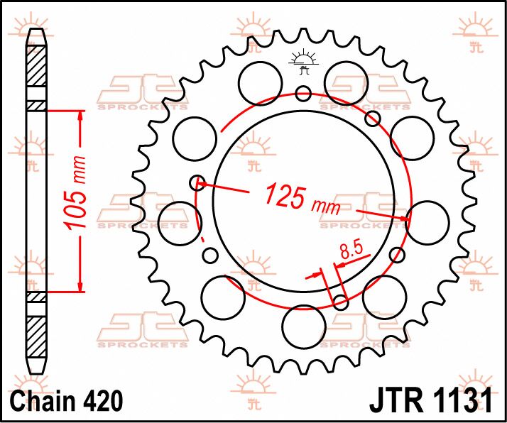 Rear Sprocket Steel Black For Derbi SENDA 50 R 2000-2008 - 50T