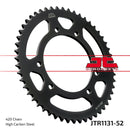 Rear Sprocket Steel Black For Derbi SENDA 50 R 2000-2008 - 52T