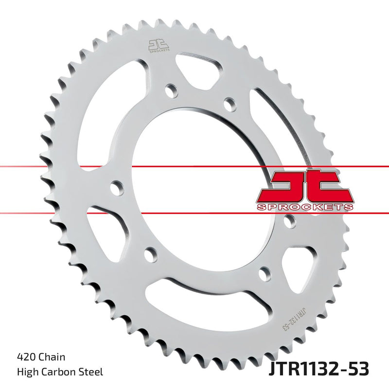 Rear Sprocket Steel Natural For Derbi SENDA 50 DRD R 2003-2011 - 53T