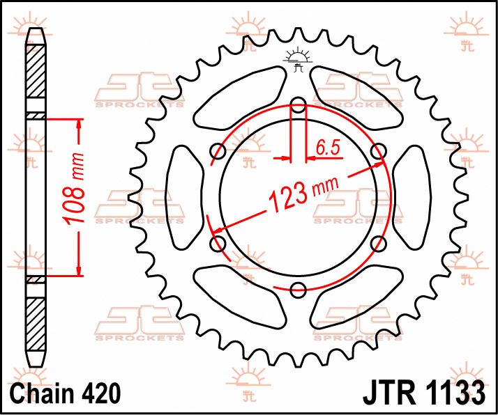 Rear Sprocket Steel Black For Peugeot XR6 50 E 2003-2005 - 53T