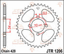 Rear Sprocket Steel Natural For Honda CBR 125 R 2004-2010 - 42T