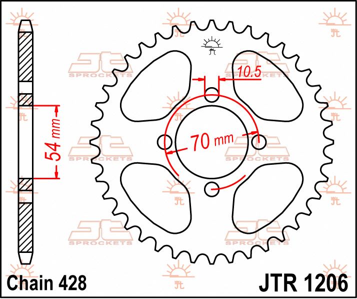 Rear Sprocket Steel Natural For Honda CBR 125 R 2004-2010 - 42T