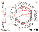 Rear Sprocket Steel Black For Honda XR 125 L 2003-2008 - 54T