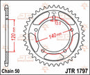 Rear Sprocket Steel Natural For Suzuki GSX 1400 2001-2007 - 41T