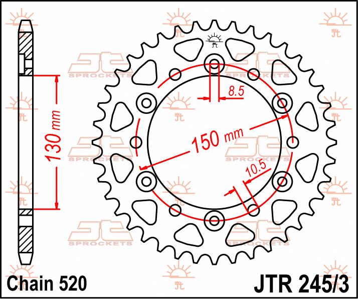 Rear Sprocket Steel Natural For Honda XL 350 1974-1978 - 43T