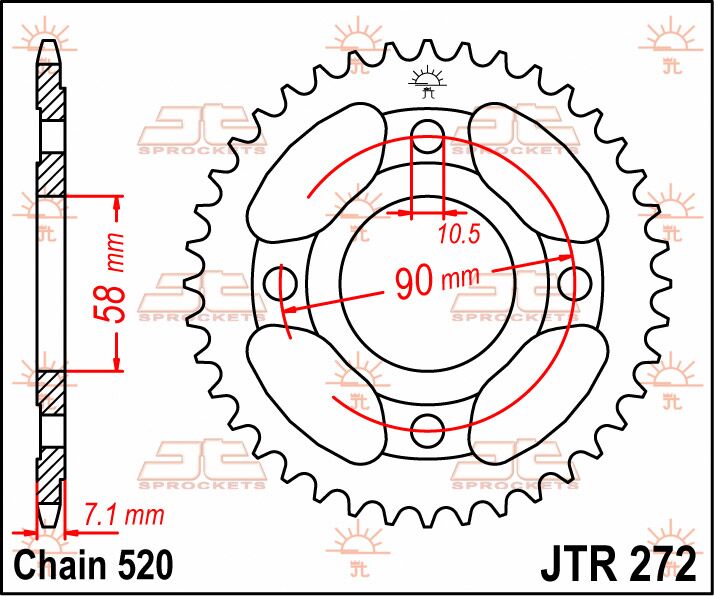 Rear Sprocket Steel Natural For Honda CB 250 1996-2001 - 31T