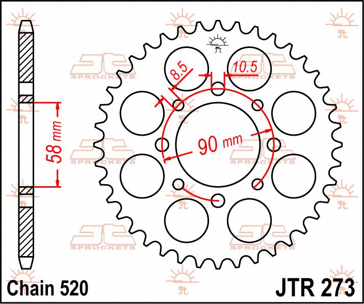 Rear Sprocket Steel Natural For Honda CMX 250 C 1985-2016 - 39T