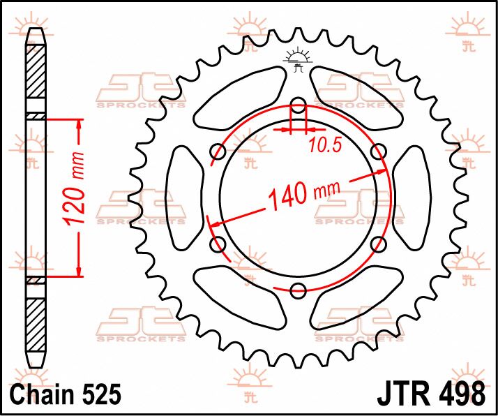 Rear Sprocket Steel Natural For Kawasaki ZR 750 1991-1999 - 39T