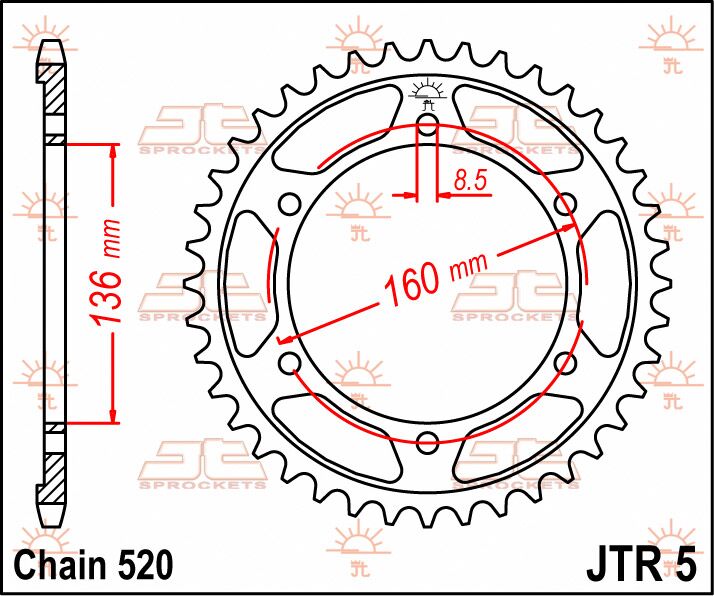Rear Sprocket Steel Natural For Aprilia ETX 125 1985-1988 - 45T