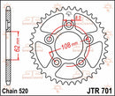Rear Sprocket Steel Natural For Aprilia TUAREG 125 1989-1990 - 43T