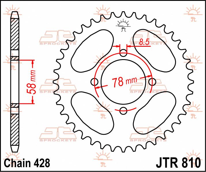Rear Sprocket Steel Natural For Suzuki B 120 1971-1977 - 41T