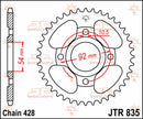 Rear Sprocket Steel Natural For Yamaha SR 185 1981 - 49T