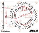 Rear Sprocket Steel Natural For Yamaha DT 125 R 1988-2002 - 57T