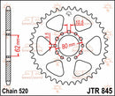 Rear Sprocket Steel Black For Yamaha YZ 100 1976-1981 - 40T