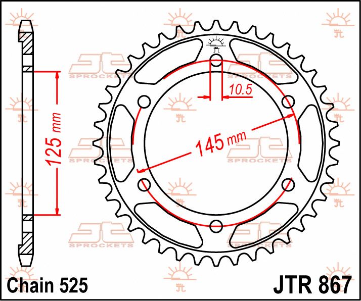Rear Sprocket Steel Natural For Yamaha TDM 850 1991-2001 - 43T