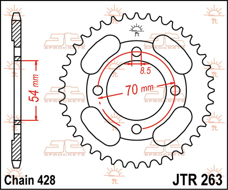 Rear Sprocket Steel Natural For Honda CT 110 1986-1994 - 36T